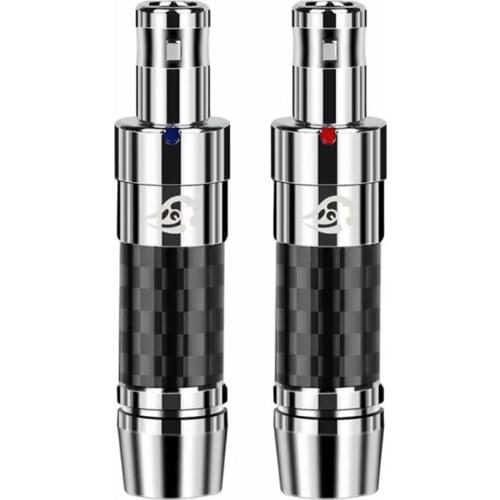 1 Pair Earphone Pins Connectors For HD800 HD820 D1000 Rhodium Plated Copper Carbon Fiber Audio Plug Connector Headset Adapter