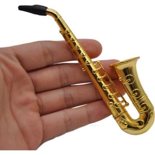 1Pcs Funny Saxophone Mini Portable Smoking Pipes Metal Tobacco Pipe Hookah Gifts Smoke Weed Cigarette Pipe Creativity Gift