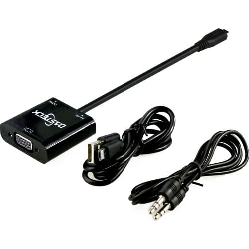 1080P Micro HDMI-compatible to VGA Audio Converter Adapter Cable Male to Female For HD HDTV PC Laptop XBOX PS3 PS4 Camera Tablet