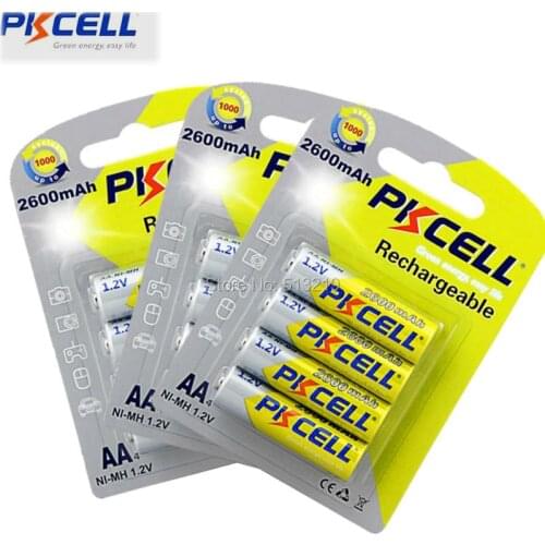 12PCS 3Pack Ni-MH AA 2300mah-2600mAh 1.2V Rechargeable Battery for Camera Flashlight Toy