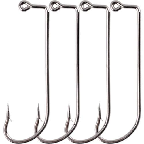 200pcs Size 2#-5/0# High Carbon Offset Jig Hook Steel Fishhook Fishing Jig Hook Fishing Tackle Accessory Tool