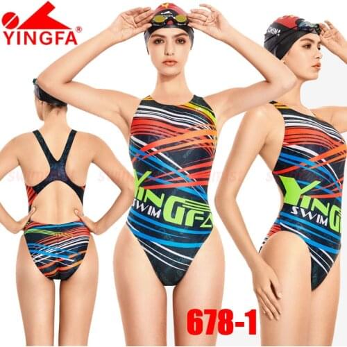 2020-2021 NEW ARRIVAL YINGFA 678-1 WOMENS GIRLSS COMPETITION TRAINING RACING PROFESSIONAL SWIMWEARS SWIMSUITS ALL SIZE NEW