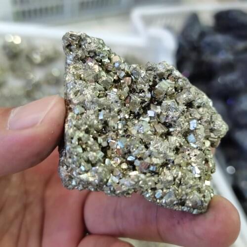 230g 1pcs Natural Pyrite Ore Copper Pyrite Mineral Specimen Chalcopyrite Crystal Rock Stones Cluster Collection Stone