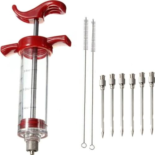 3 Stainless Steel Needles Spice Syringe Set BBQ Meat Flavor Injector Kithen Cooking Sauce Marinade I Accessories