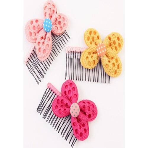 Women Row Hairpin Ribbon Bow Tie Flower Hair Comb Girl Jewelry Dot Brush Floral Clip Hollow Handmade Wedding Bridal Accessories