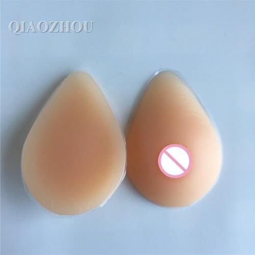 400g/pair small A cup fake breasts real soft teardrop silicone form for man cosplay crossdressing use mastectomy bra pads