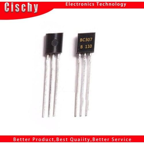 50Pcs/Lot BC307B BC307-B BC307 307 TO-92 PNP 100MA 45V Single-way Transistor New Original Product