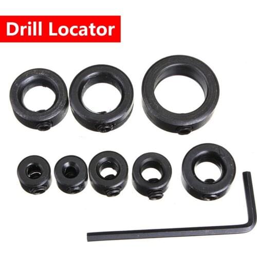 8pcs 3-16mm Woodworking Drill Locator Drill Bit Depth Stop Collars Ring Positioner Drill Locator Wood Drill Bit