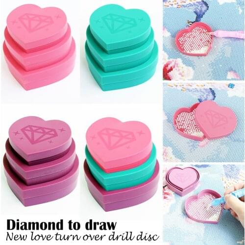 5D Diamond Painting Accessories Heart-Shaped Diamond Tray Box large-Capacity Tray Accessories Diamond Embroidery Tool Case