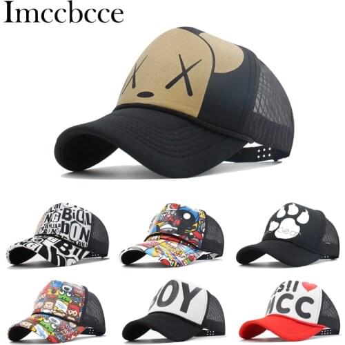 Summer Baby Boys Girls Baseball Cap Children Hats Embroidery Letter Graffiti Snapback Sun Hats Outdoor Mesh Cartoon Hip-hop Cap