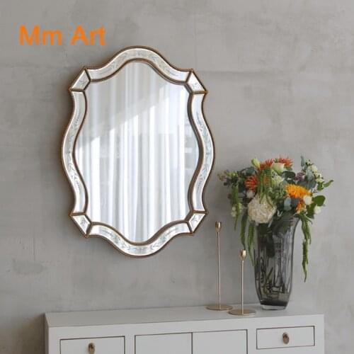 European bathroom mirror decoration American mirror table top bedroom light luxury wall decoration custom mirror