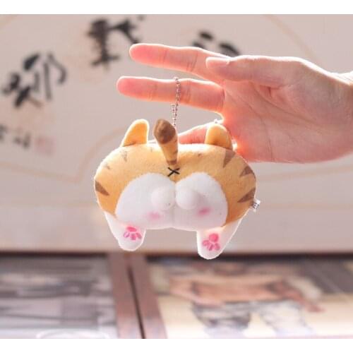 Kawaii Anime Internet Celebrity Little Butt Pendant Corgi Keychain Originality Soft Plush Doll for Boys Girl Gift Hot Sale