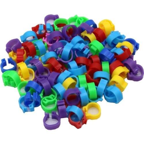 400 Pcs 8mm Bird foot clip ring Pigeon Training tools 10 Colors Bird Parrot Feeding Identification Foot Ring Animal Supplies