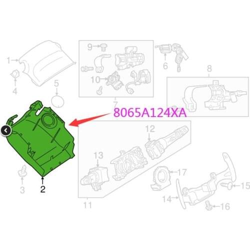 Combination switch cover for Mitsubishi Outlander OEM: 8065A121XA 8065A124XA