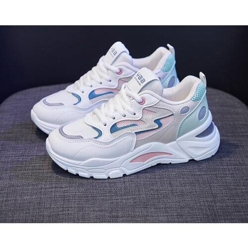 Womens Chunky Sneakers Thick Bottom Platform Vulcanize Shoes Fashion Breathable Casual Tennis Running Shoe for Woman Female