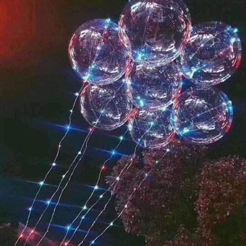 Reusable Luminous Led Balloon Transparent Round Bubble Decoration Party Decor