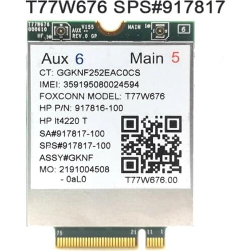 Lt4220 X12 LTE T77W676 917817-100 4G WWAN M.2 450Mbps LTE Modem For Elite X2 1030 G3 EliteBook X360 1030 G3