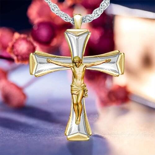 Fashion Personality Cross Jewelry Necklace Retro Religion Jewelry Devout Faith Gift Jewelry Men Christianity Aestheticnecklace