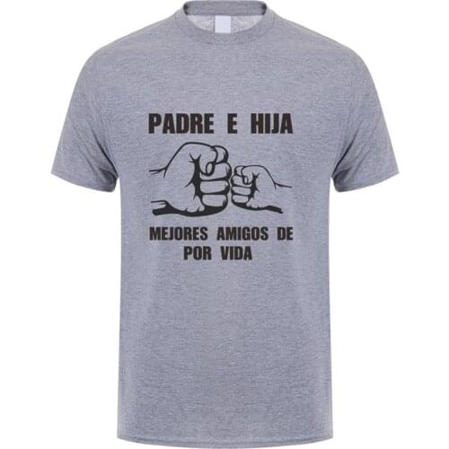 Spanish Daddy And Daughter Fathers Day Dad Gift Funny T Shirt Men Short Sleeve T-Shirts Man Tshirt JL-142