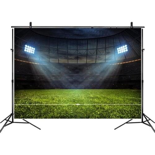 Sky Blue Lights Football Field Backdrop Photography Background Baby Shower Celebration Photo Booth Studio Decor