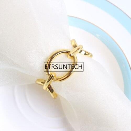 100pcs New Chain Napkin Ring Die-cast Zinc Alloy Metal Napkin Buckle Holder Table Decoration Accessories