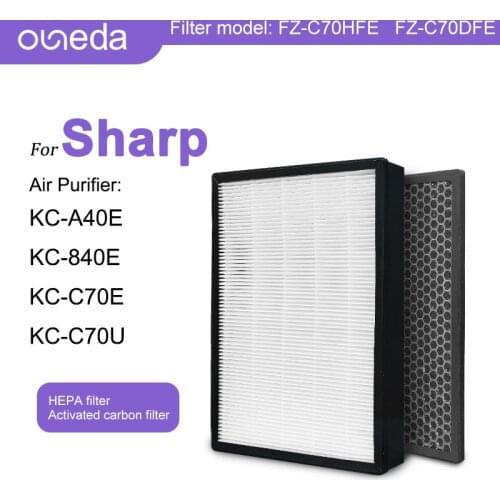 Sharp Air Purifier Filter KC-A40E KC-840E KC-C70E KC-C70U HEPA Filter FZ-C70HFE Activated Carbon Air Filter FZ-C70DFE Air Filter