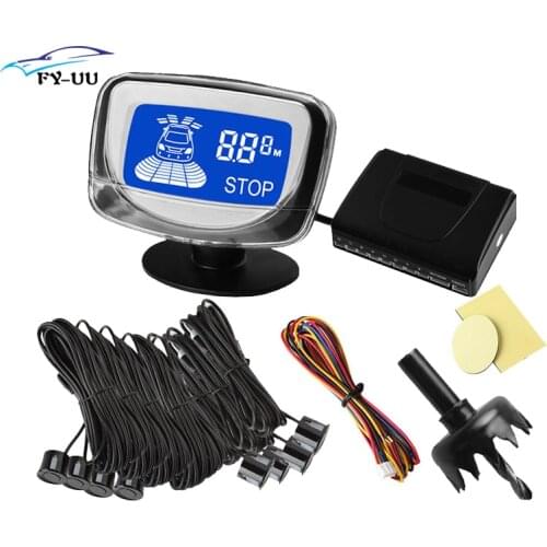 Black Color Rear and Front View Car Parking Sensors with LCD Display Monitor Waterproof FreeShipping