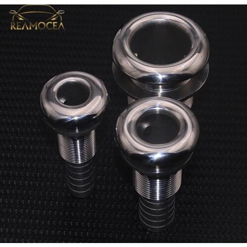Reamocea 1Pc Longer 316 Stainless Steel Corrosion Resistance Boat Thru Hull Fitting Outlet Drain Joint For 1/2" 3/4" 1" Hose