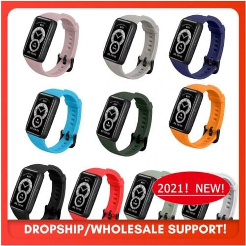Silicone Replacement Strap For Huawei Honor Band 6 Sports Smart Watch Adjustable Watchbands Bracelet Multicolor Dropship