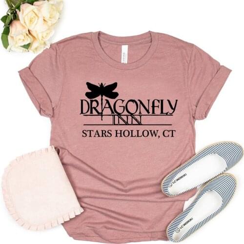 Dragonfly Inn Shirt Gilmore Girls TV Show Inspired T Shirt Stars Hollow Harajuku Graphic Tee Oversized Tops for Women