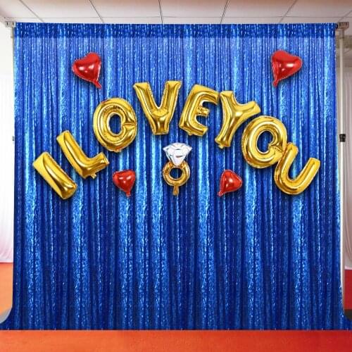 ShinyBeauty 7x7ft-Royal Blue Wedding Backdrop Sequin Backdrops Photo Curtains Sequin Curtains For Bedroom-More Color Options