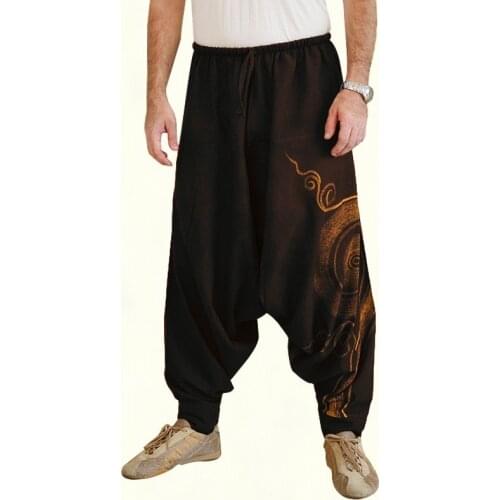 Medieval Renaissance Pirate Loose Pants Pirate Horseman Viking Cosplay Costume Hip Hop Wide Leg Trousers Boho Casual Cross-pants