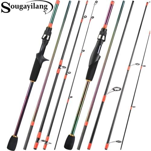 Sougayilang 5 Section Portable Fishing Rod 1.8-2.4m Ultralight Carbon Fiber Travel Spinning/Casting Fishing Rod Fishing Tackle