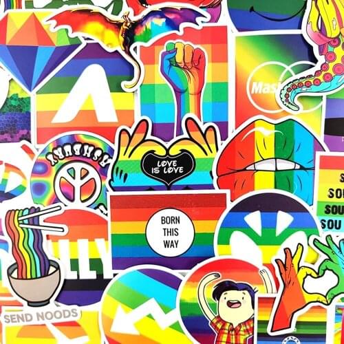 10/30/50pcs/pack Rainbow Veins Fashion Graffiti Stickers For Notebook Motorcycle Skateboard Computer Mobile Phone Cartoon Toy
