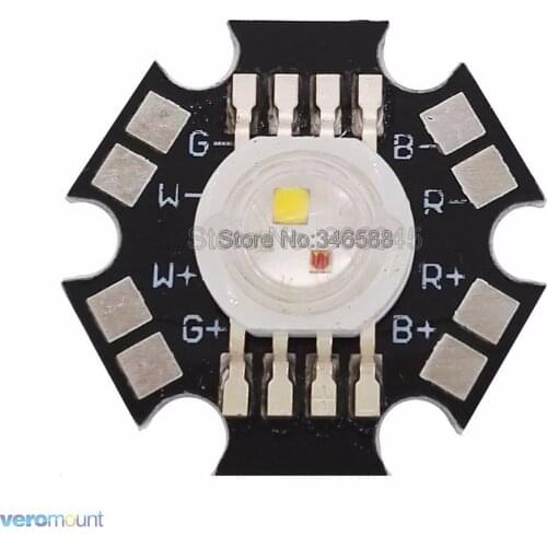 10pcs 4W RGBW or RGBWW LED Diode High Power LED Emitter Chip Bead 8pins four color led chip Epistar 45Mil on 20mm Star PCB Base