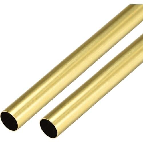 Uxcell 2 Pcs Brass Round Tube 300mm Length 14mm OD 0.5mm Wall Thickness Seamless Straight Pipe Tubing
