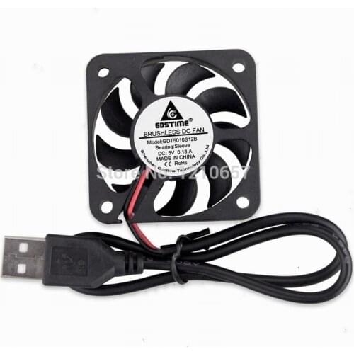 2 pcs DC 5V Fan Cooler 50mm 50x50x10mm 5010 USB PC Case CPU Motor Cooling Radiator Fans