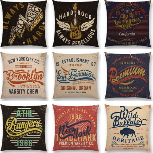 Vintage Graffiti Rock Punk Locomotive New York Eagle Tiger Wilderness Freedom Power Colorful Cushion Cover Nice Pillow Case
