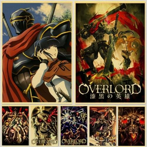 WTQ Janpnese Anime Posters Overlord Canvas Painting Retro Posters Wall Decor Posters Wall Art Picture Room Decor Home Decor