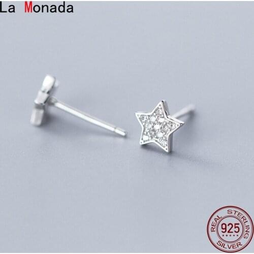 La Monada Stud Earrings For Women Silver 925 Minimalist Shine Star Fine Women Earrings Jewelry Stud Earrings 925 Sterling Silver