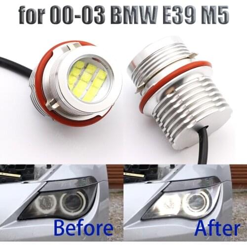 120W for 2000-2003 BMW 5 series E39 M5 LED Angel Eyes Ring Marker Light Bulbs White 6000K Car Accessories