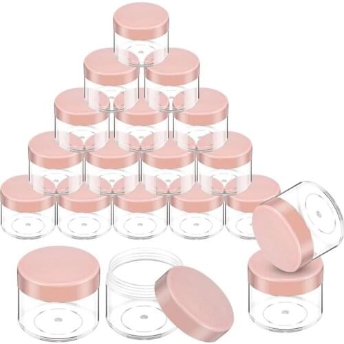 20Pcs 20ml Acrylic Round Clear Jars with Lids for Lip Balms Creams DIY Make Up Cosmetics Samples lip gloss Containers Set