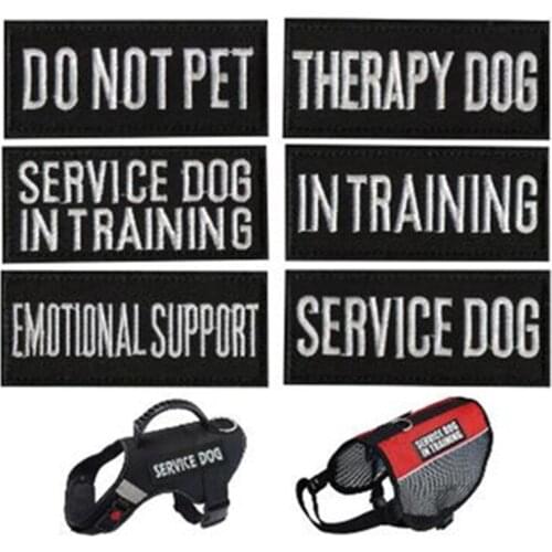 3D Embroidery Pet Dog Harness Collars Patch for Dogs Pet Matching Copybook Dismantling Hook Loop Mark Dog PET DO NOT EMOTIONAL