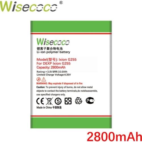 WISECOCO 2800mAh G 255 Battery For DEXP Ixion G255 Smart Phone In Stock High Quality New +Tracking Number