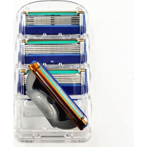 4pcs/lot Razor Blade For Men Face Care 5Layers Shaving Cassette Stainless Steel Safety Blades Suit Gillettee Fusion