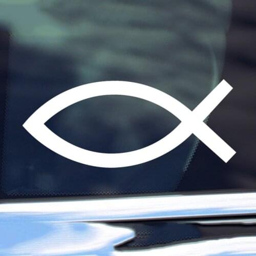 Black/Sliver Jesus Fish Religious Christian Car Sticker Small/Big Size Removable Waterproof Window Body Decal CL810