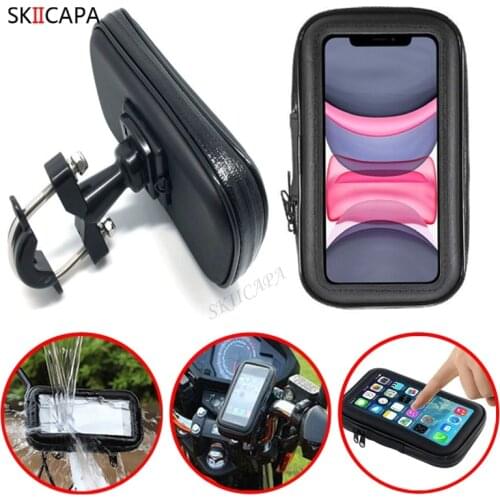 Telephone Holder Stand Waterproof Zipper Phone Bag For xiaomi poco x3 huawei oppo Motorcycle Bicycle handlebar support holder