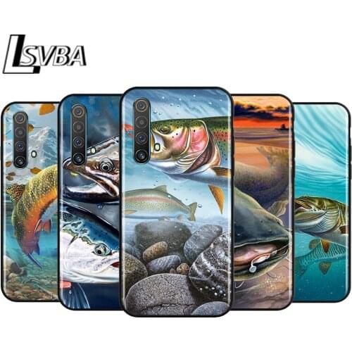 Trout Panel Fish Fishing for OPPO Realme V15 X5 X3 X50 X7 X2 C17 C11 C3 C2 7 7i 6 6S 6i 5 3 2 Pro Soft Black Phone Case