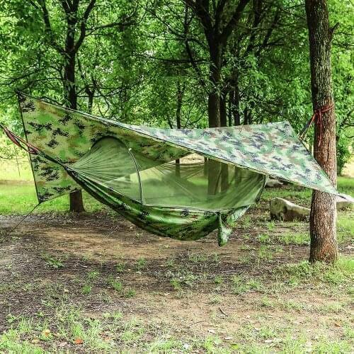 Outdoor camping, waterproof sunshade, automatic quick-opening mosquito net hammock package, anti-mosquito swing