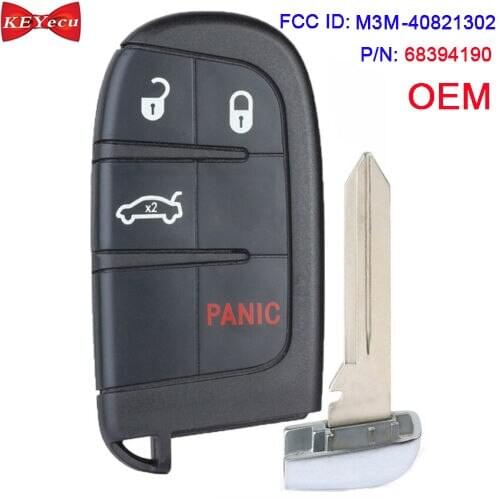 KEYECU OEM for Chrysler 300 2019 2020 Smart Keyless Proximity Remote Key Fob M3M-40821302 68394190 433MHz